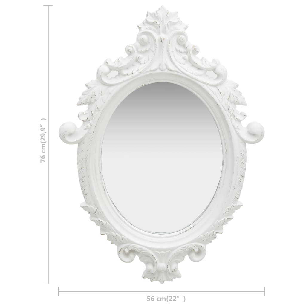 NNEVL Wall Mirror Castle Style 56x76 cm White
