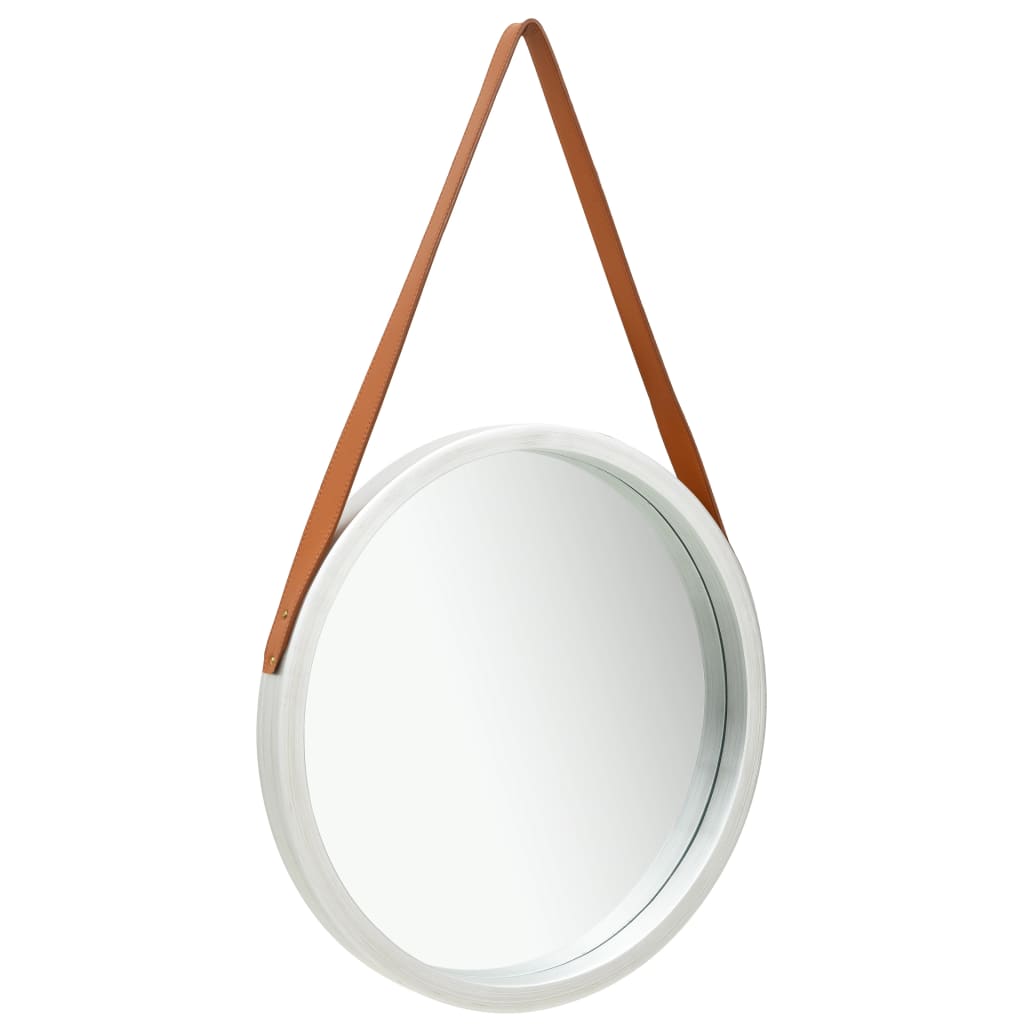 NNEVL Wall Mirror with Strap 50 cm Silver
