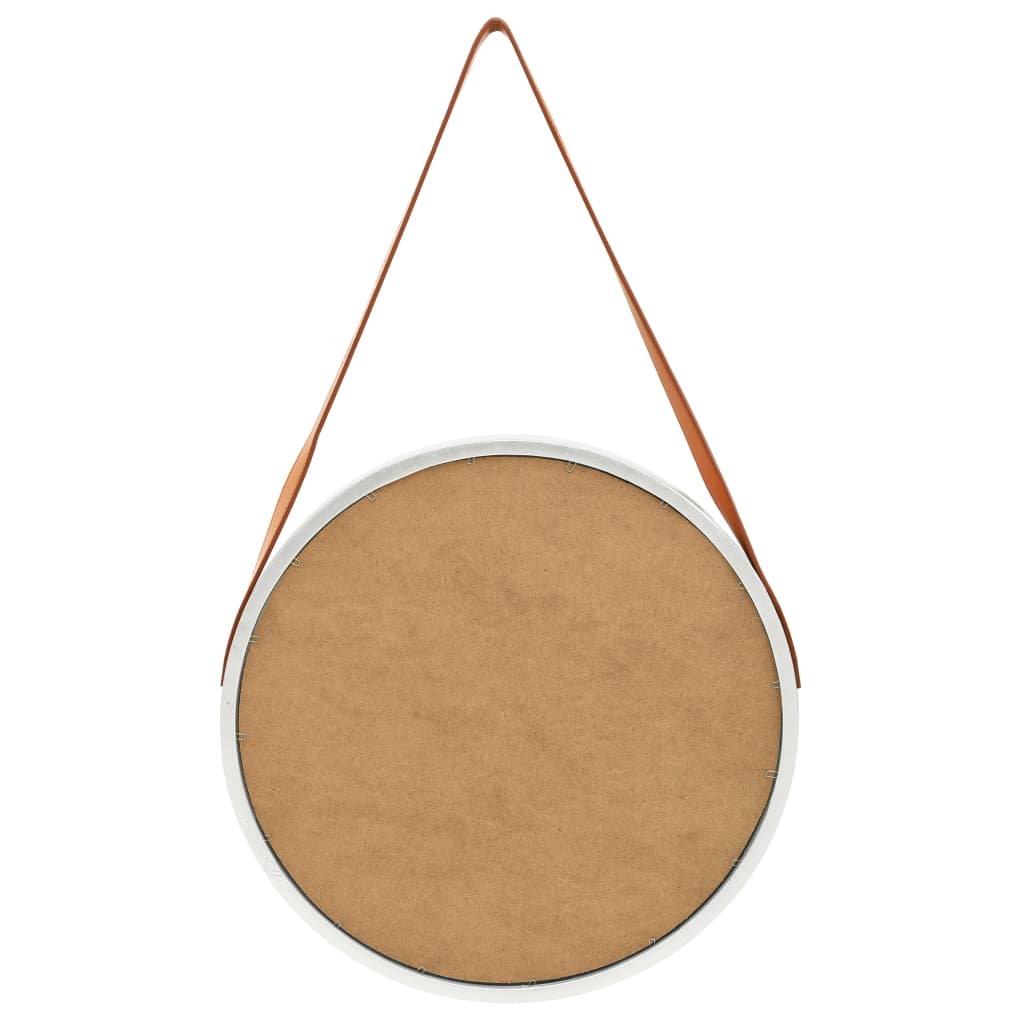 NNEVL Wall Mirror with Strap 50 cm Silver