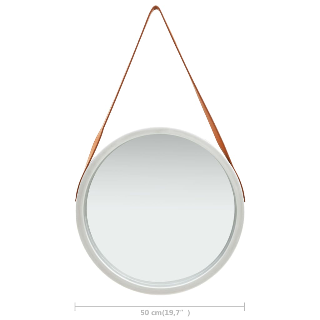 NNEVL Wall Mirror with Strap 50 cm Silver