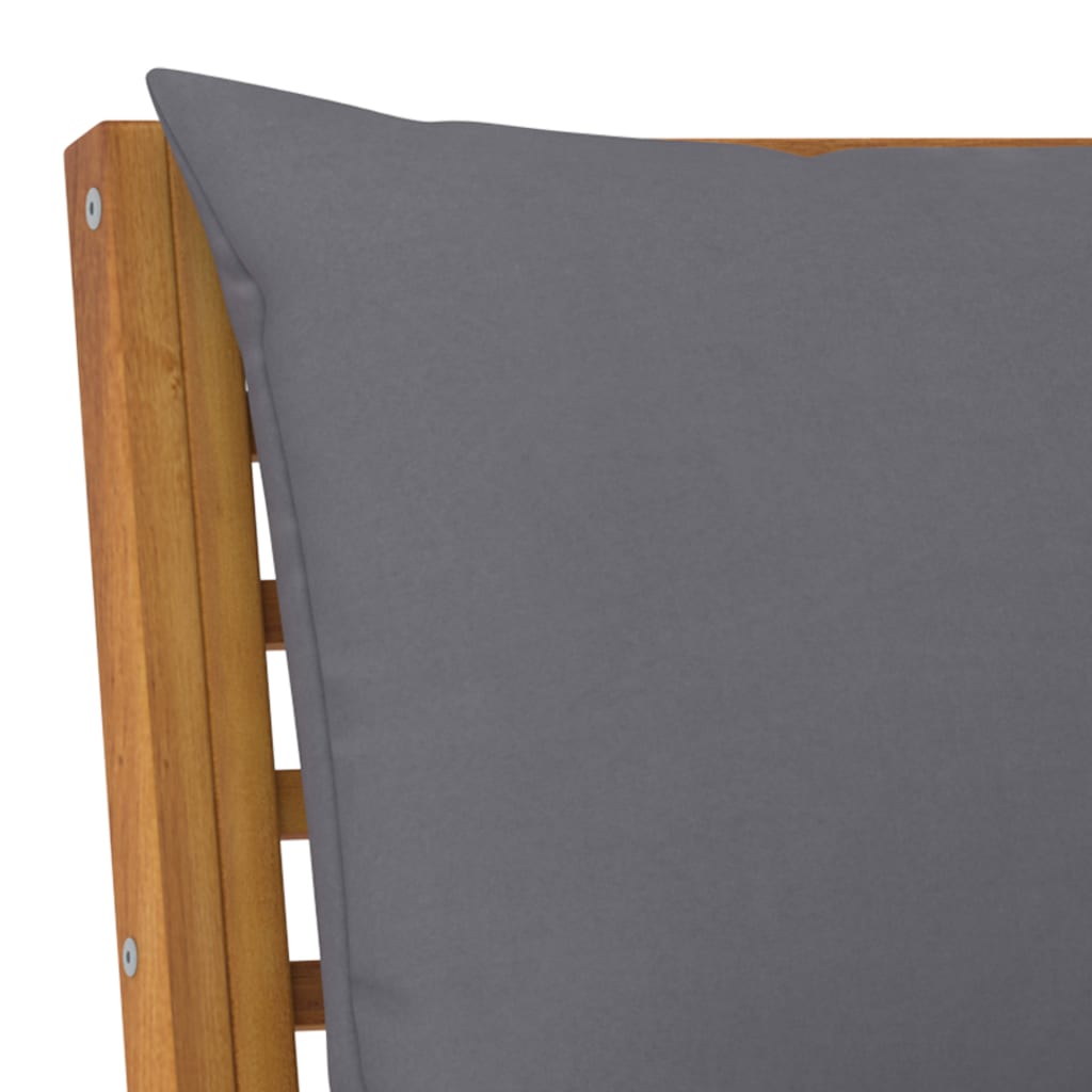 NNEVL Garden Bench 114.5 cm with Dark Grey Cushion Solid Acacia Wood
