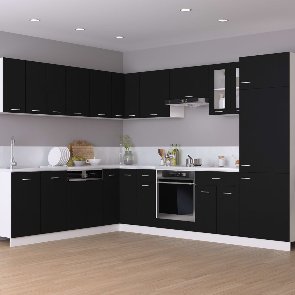 NNEVL Hanging Glass Cabinet Black 60x31x60 cm Chipboard