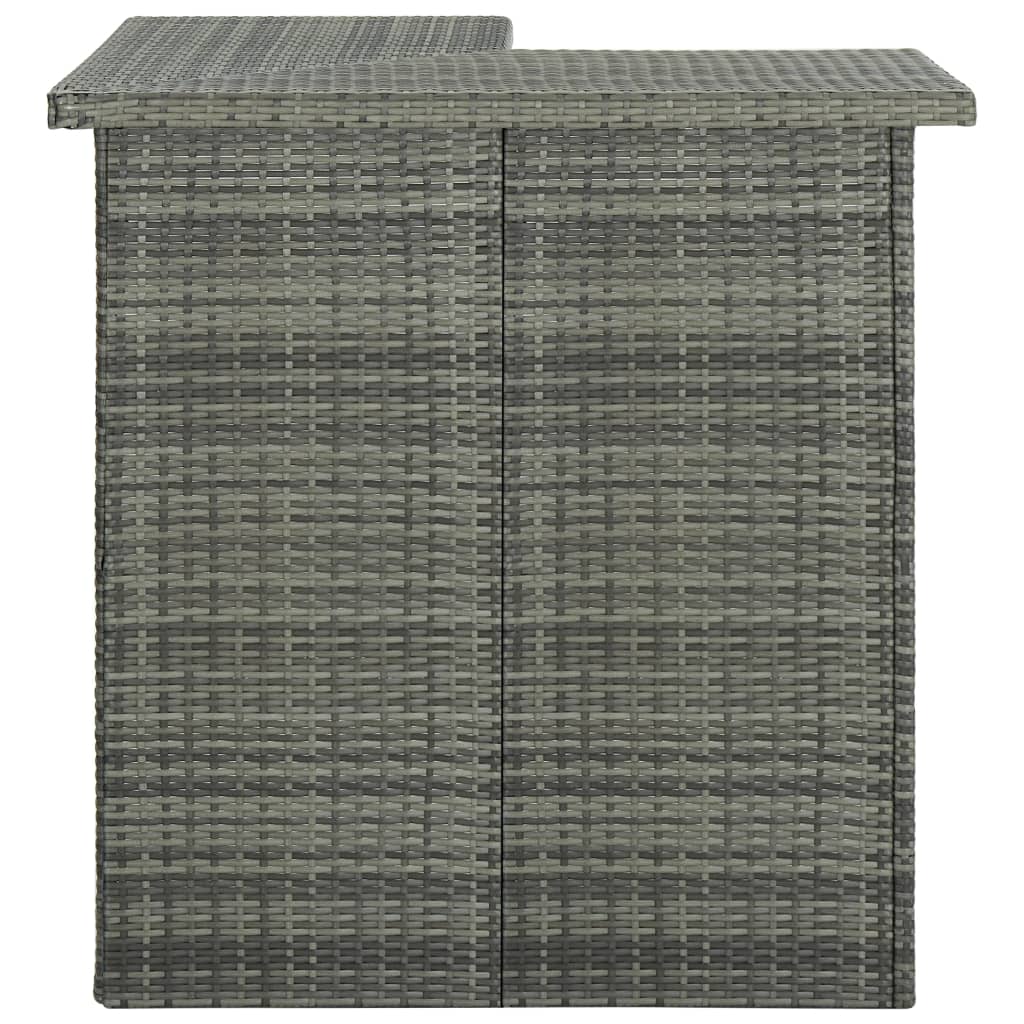 NNEVL 16 Piece Garden Bar Set with Cushions Poly Rattan Grey
