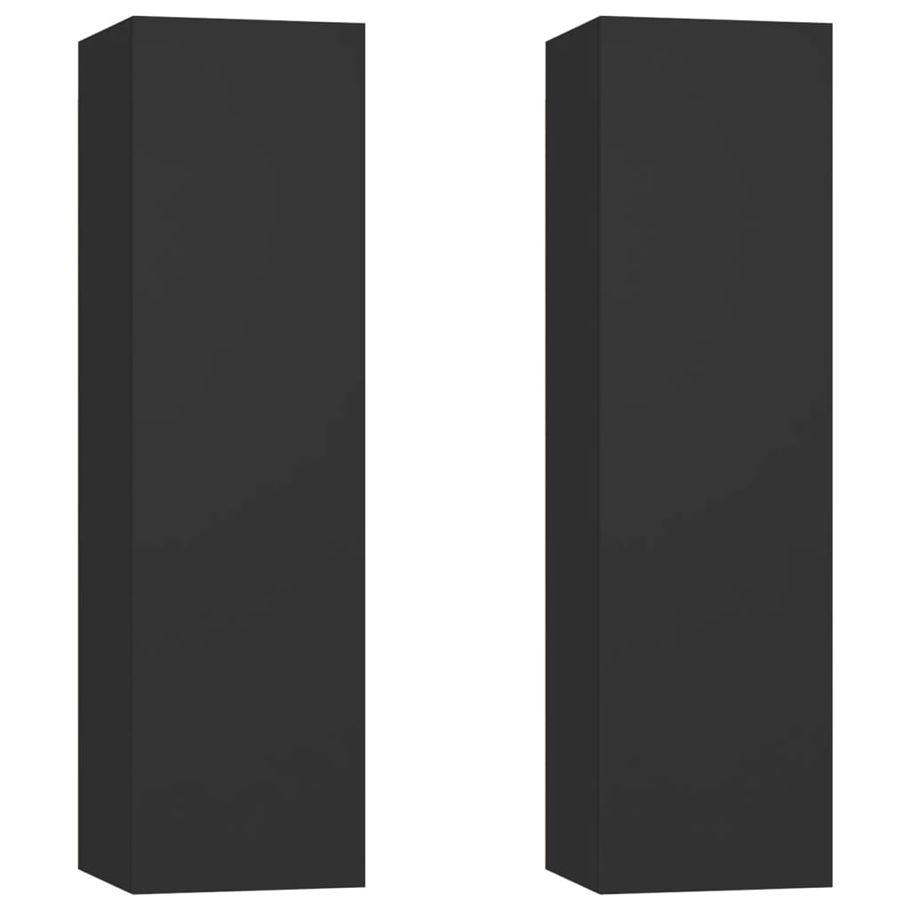 TV Cabinets 2 pcs Black 30.5x30x110 cm Chipboard - image 4