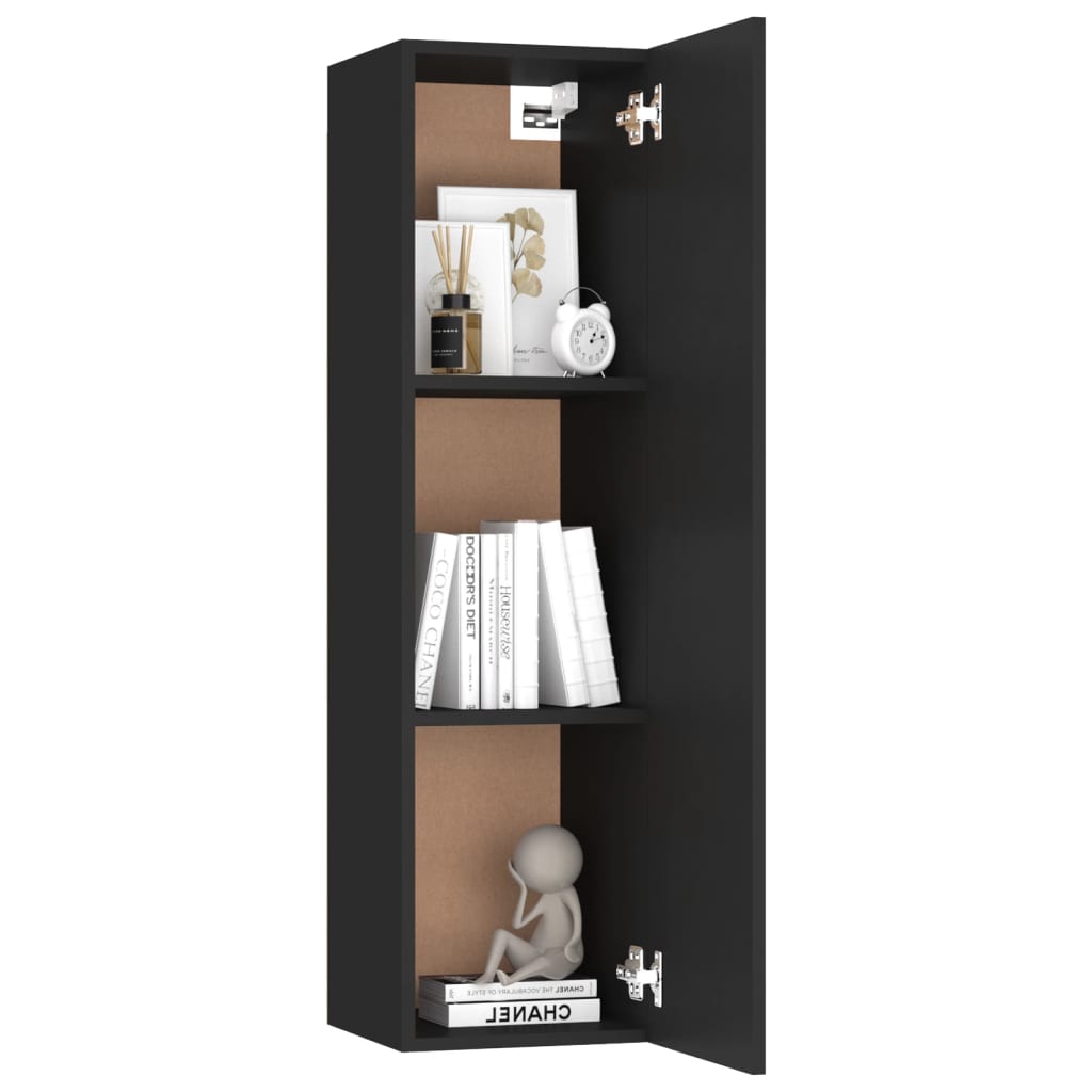TV Cabinets 2 pcs Black 30.5x30x110 cm Chipboard - image 5