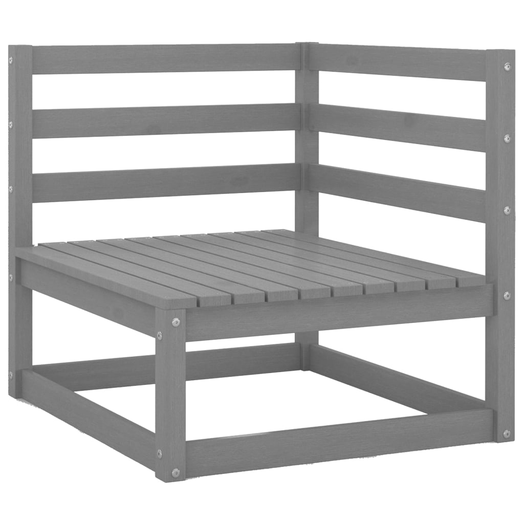 7 Piece Garden Lounge Set Grey Solid Pinewood - image 3