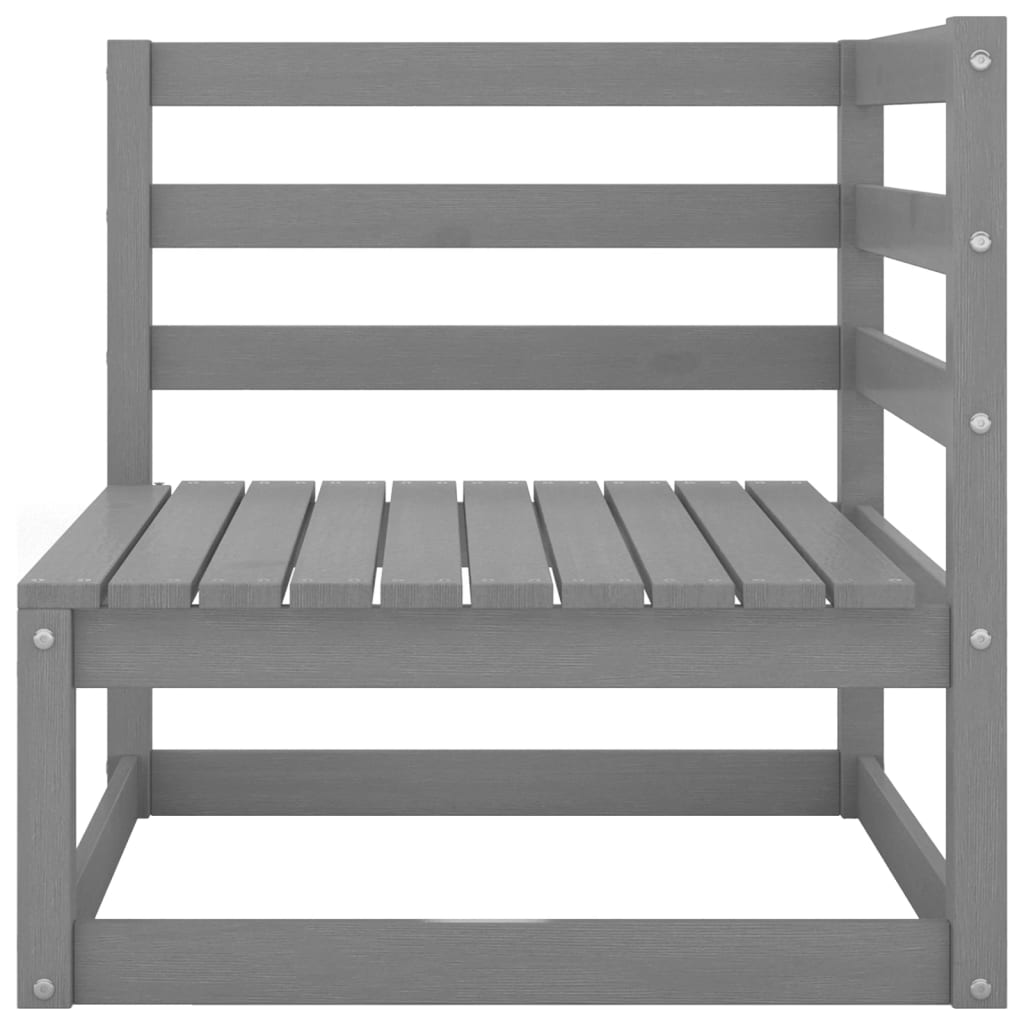 7 Piece Garden Lounge Set Grey Solid Pinewood - image 4