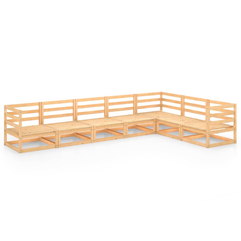 NNEVL 7 Piece Garden Lounge Set Solid Pinewood