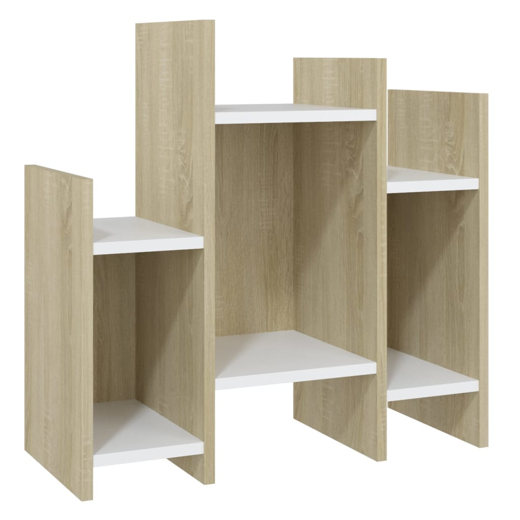 NNEVL Side Cabinet Sonoma Oak and White 60x26x60 cm Chipboard
