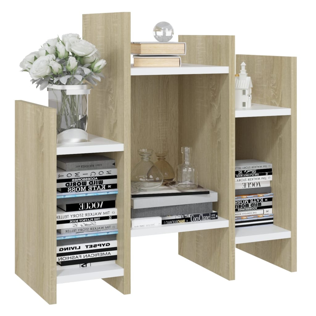 NNEVL Side Cabinet Sonoma Oak and White 60x26x60 cm Chipboard