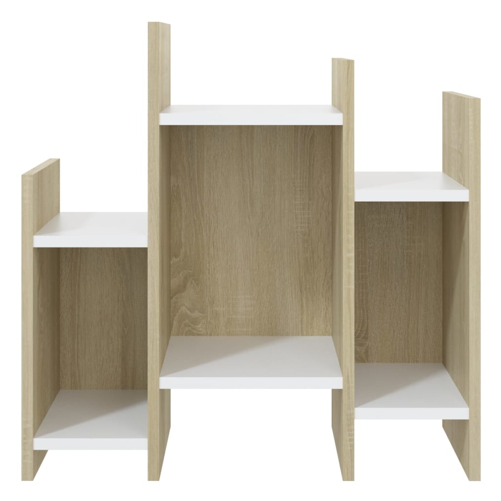 NNEVL Side Cabinet Sonoma Oak and White 60x26x60 cm Chipboard