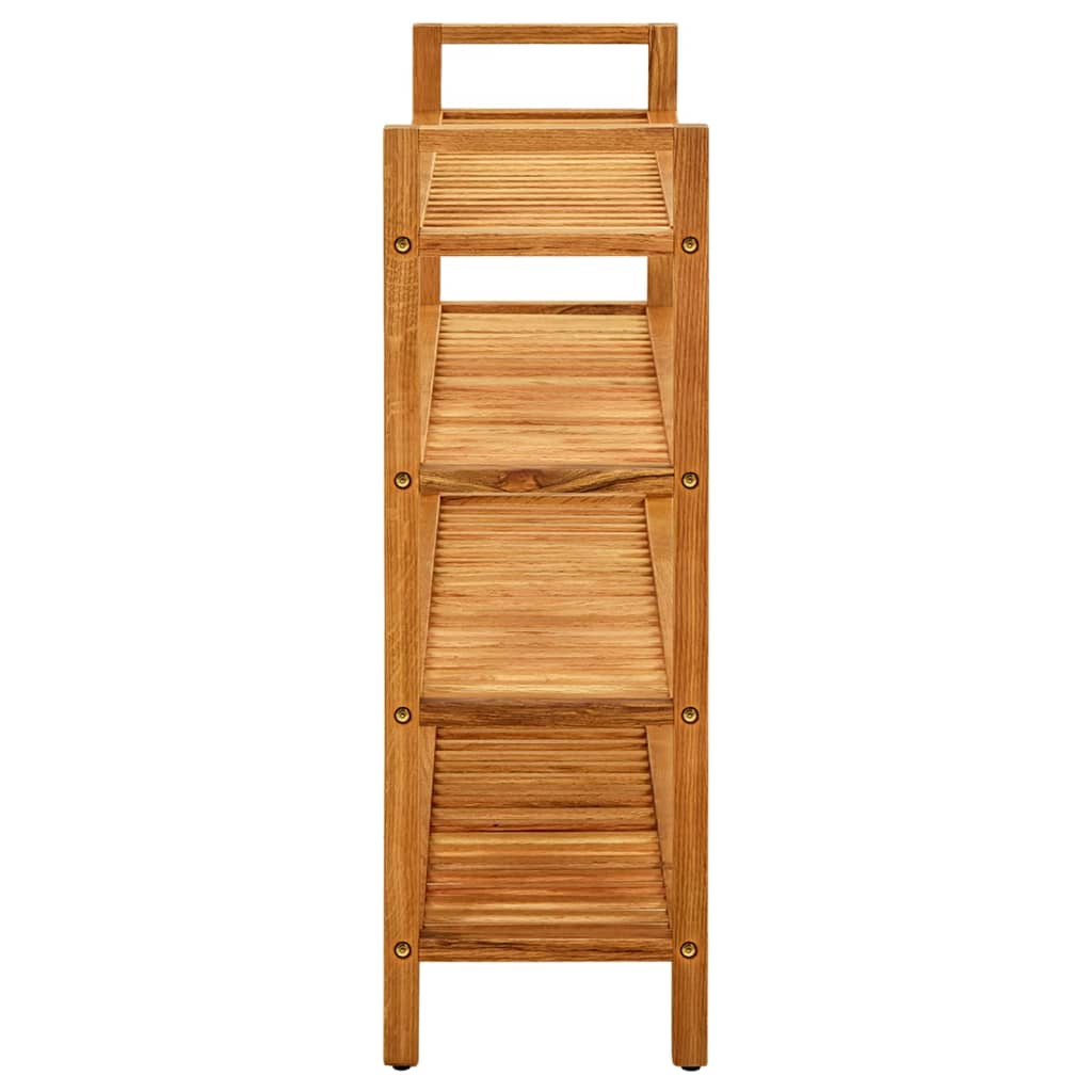 NNEVL Shoe Rack with 4 Shelves 100x27x80 cm Solid Oak Wood