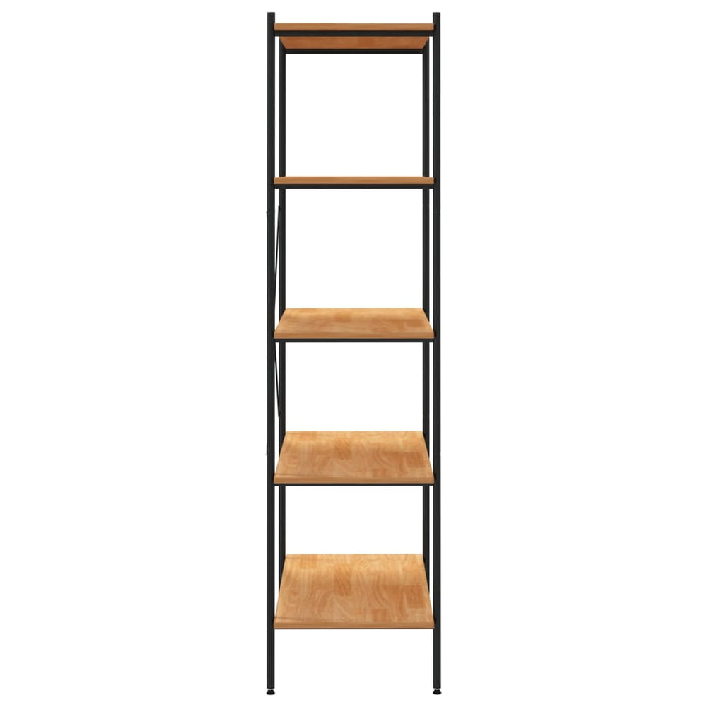 NNEVL 5-Tier Shelving Unit Black and Oak 80x40x163 cm