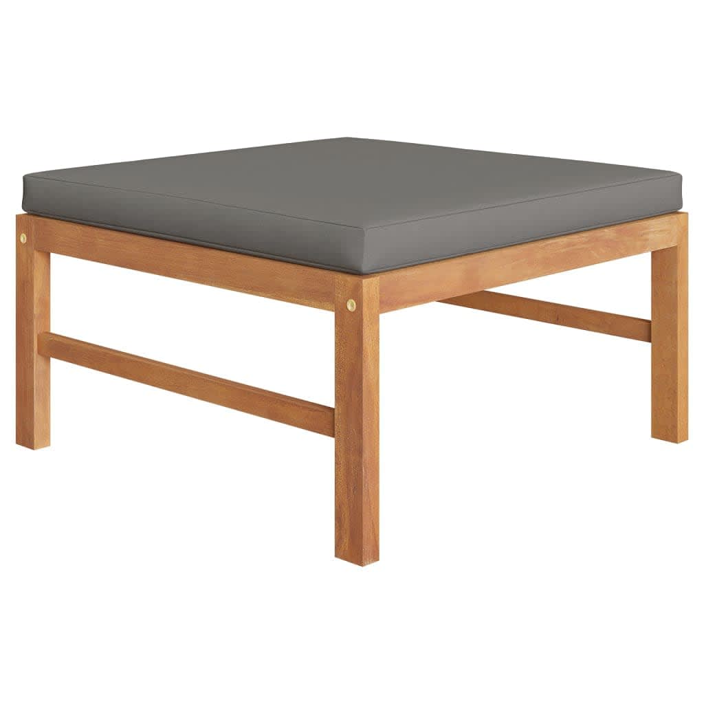NNEVL 6 Piece Garden Lounge Set with Grey Cushions Solid Wood Teak