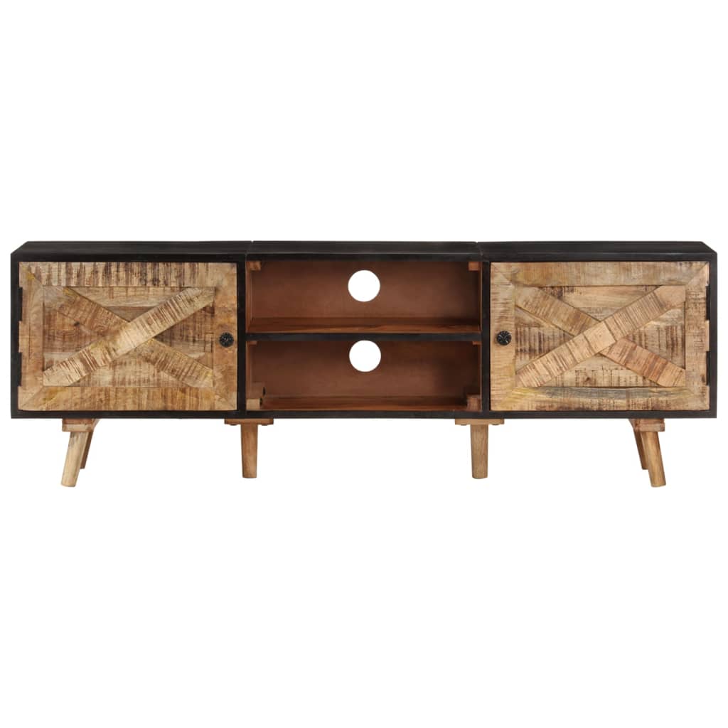 NNEVL TV Cabinet 140x30x46 cm Rough Mango Wood and Solid Wood Acacia