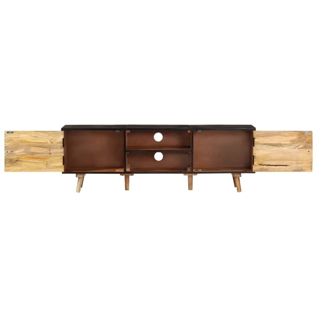 NNEVL TV Cabinet 140x30x46 cm Rough Mango Wood and Solid Wood Acacia