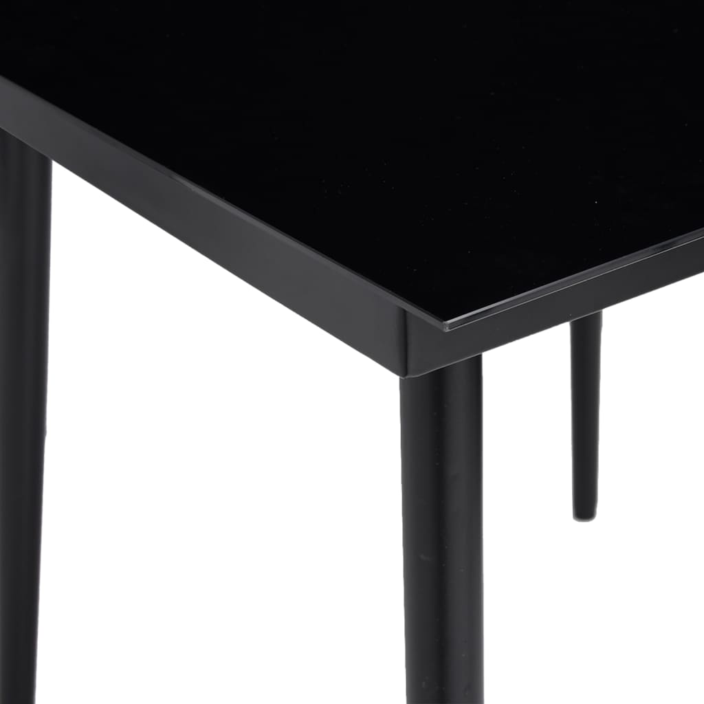 NNEVL Garden Dining Table Black 80x80x74 cm Steel and Glass