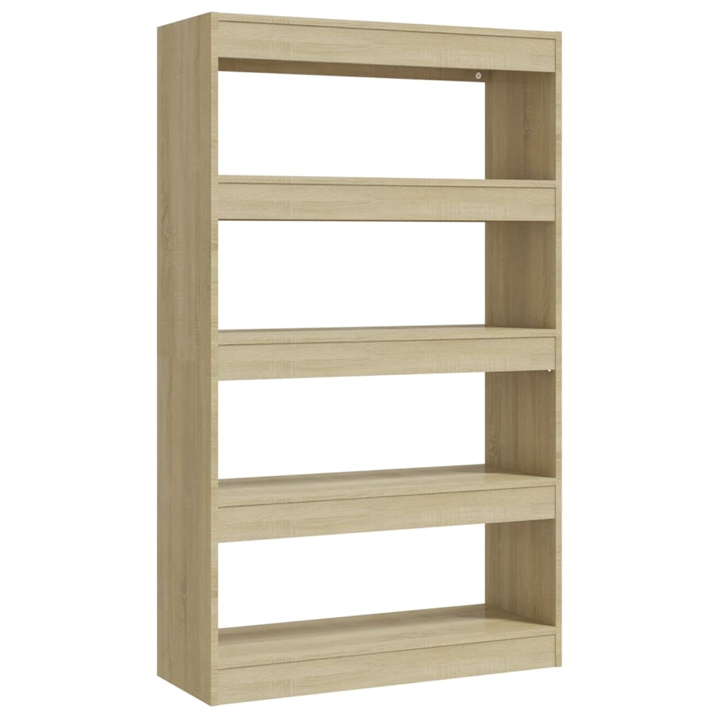 Book Cabinet/Room Divider Sonoma Oak 80x30x135 cm Engineered Wood - image 2