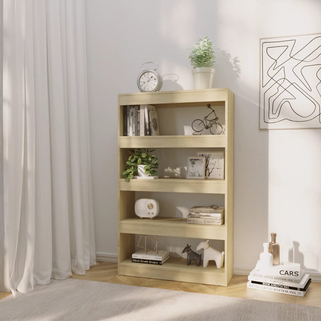 Book Cabinet/Room Divider Sonoma Oak 80x30x135 cm Engineered Wood - image 3