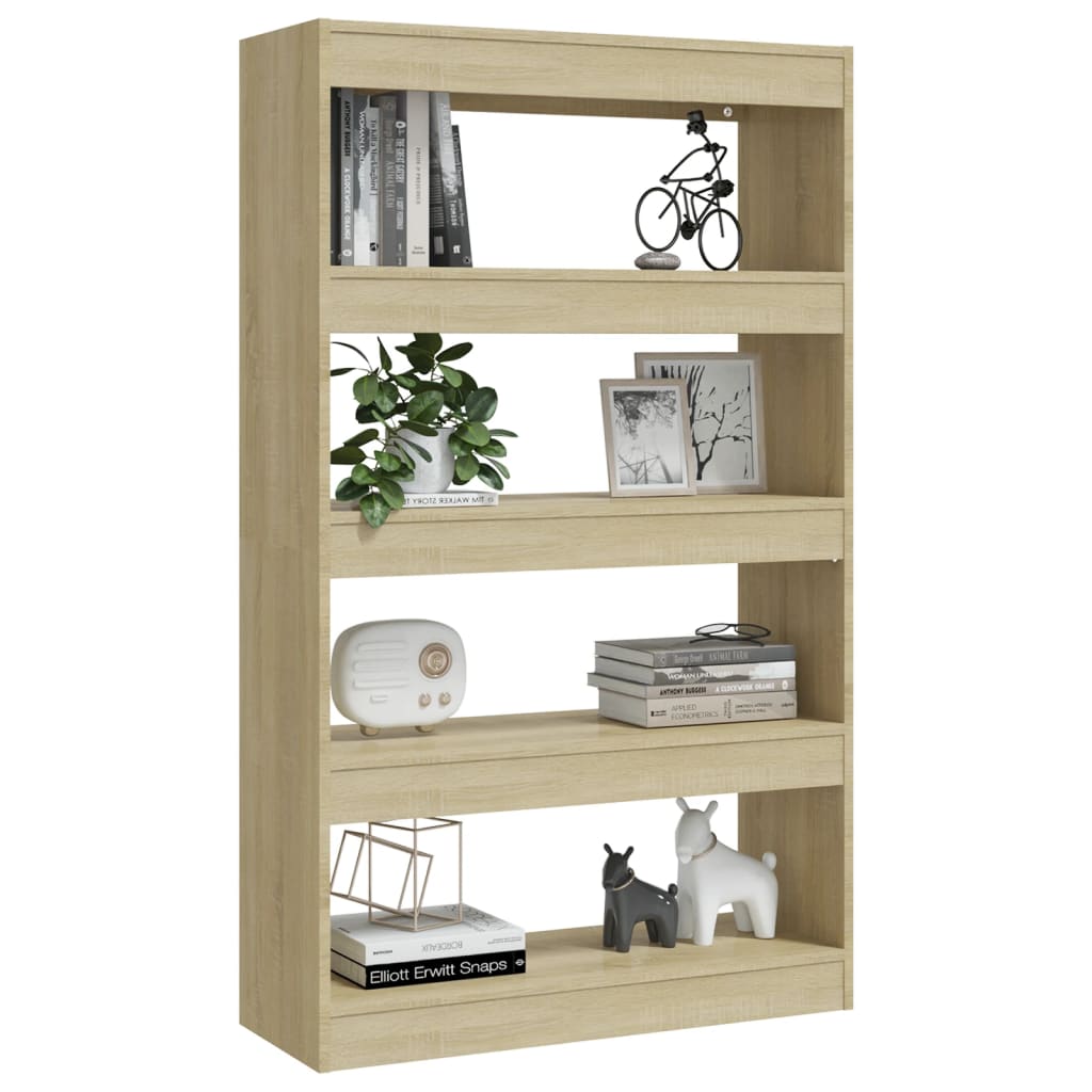Book Cabinet/Room Divider Sonoma Oak 80x30x135 cm Engineered Wood - image 4