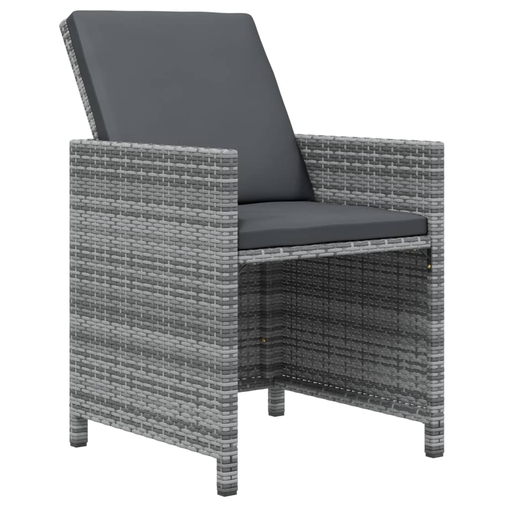 NNEVL 17 Piece Garden Dining Set with Cushions Poly Rattan Grey