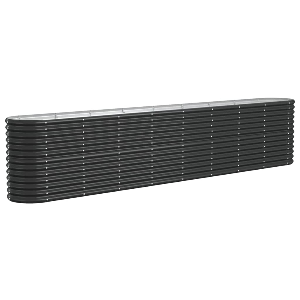 NNEVL Garden Planter Powder-coated Steel 332x40x68 cm Anthracite