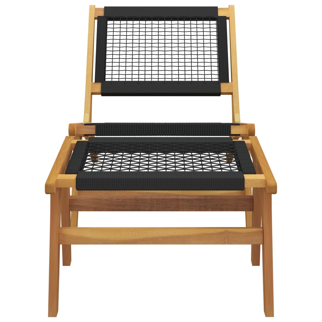 Garden Chair with Footrest Solid Wood Teak and Polyester - image 4