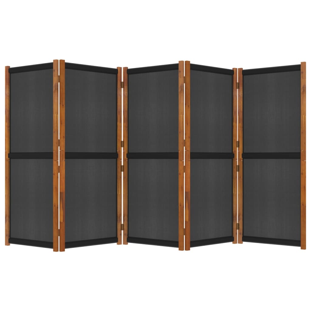 NNEVL 5-Panel Room Divider Black 350x180 cm