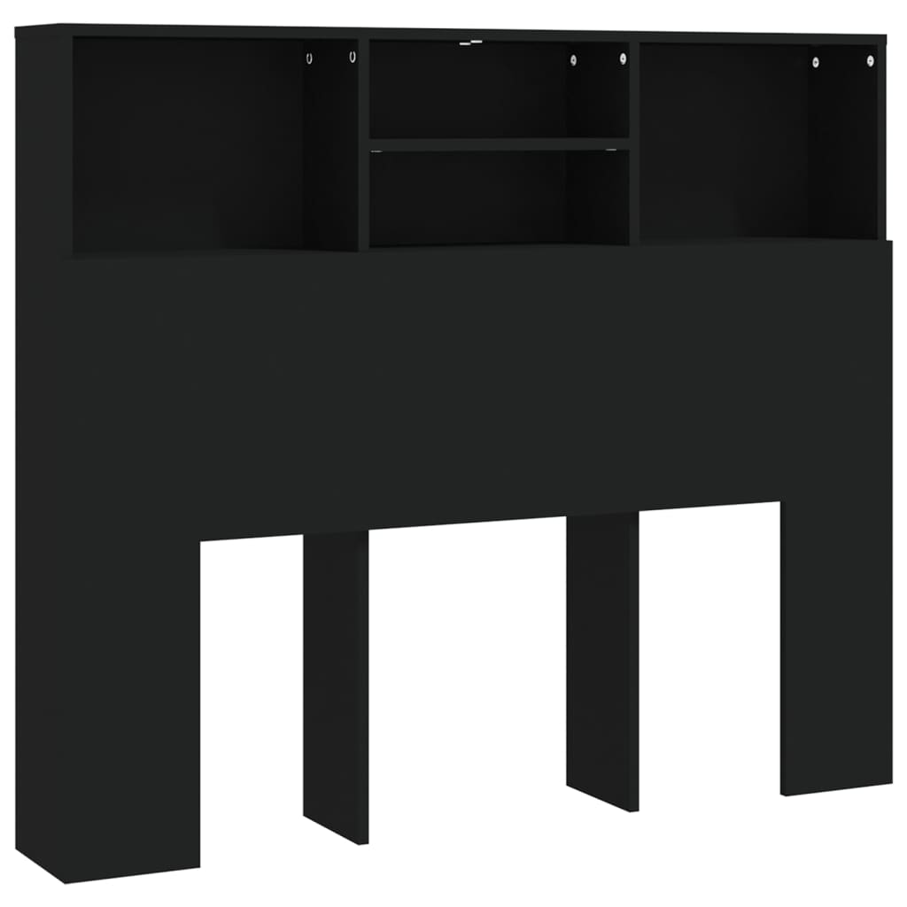 Headboard Cabinet Black 120x19x103.5 cm - image 2