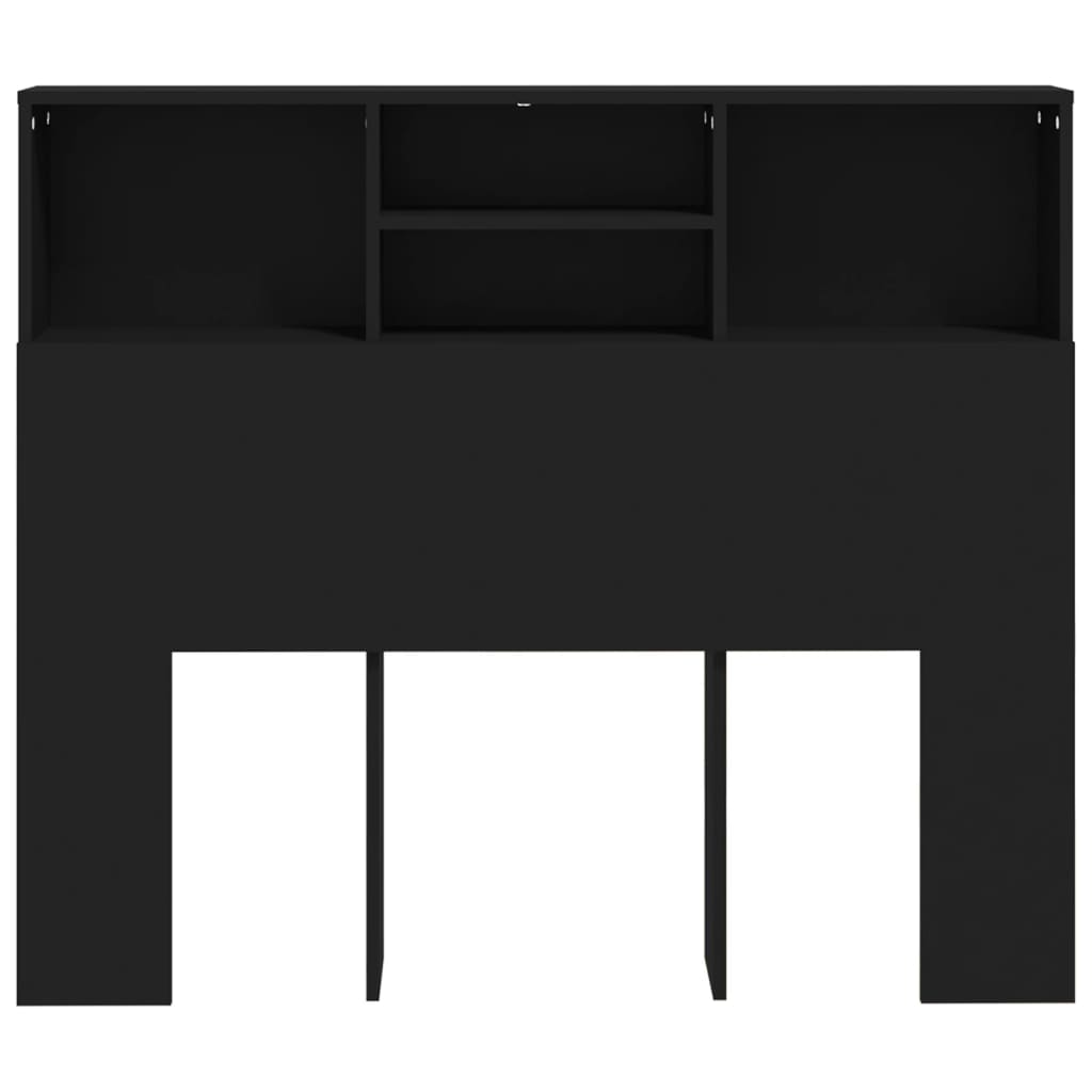 Headboard Cabinet Black 120x19x103.5 cm - image 5