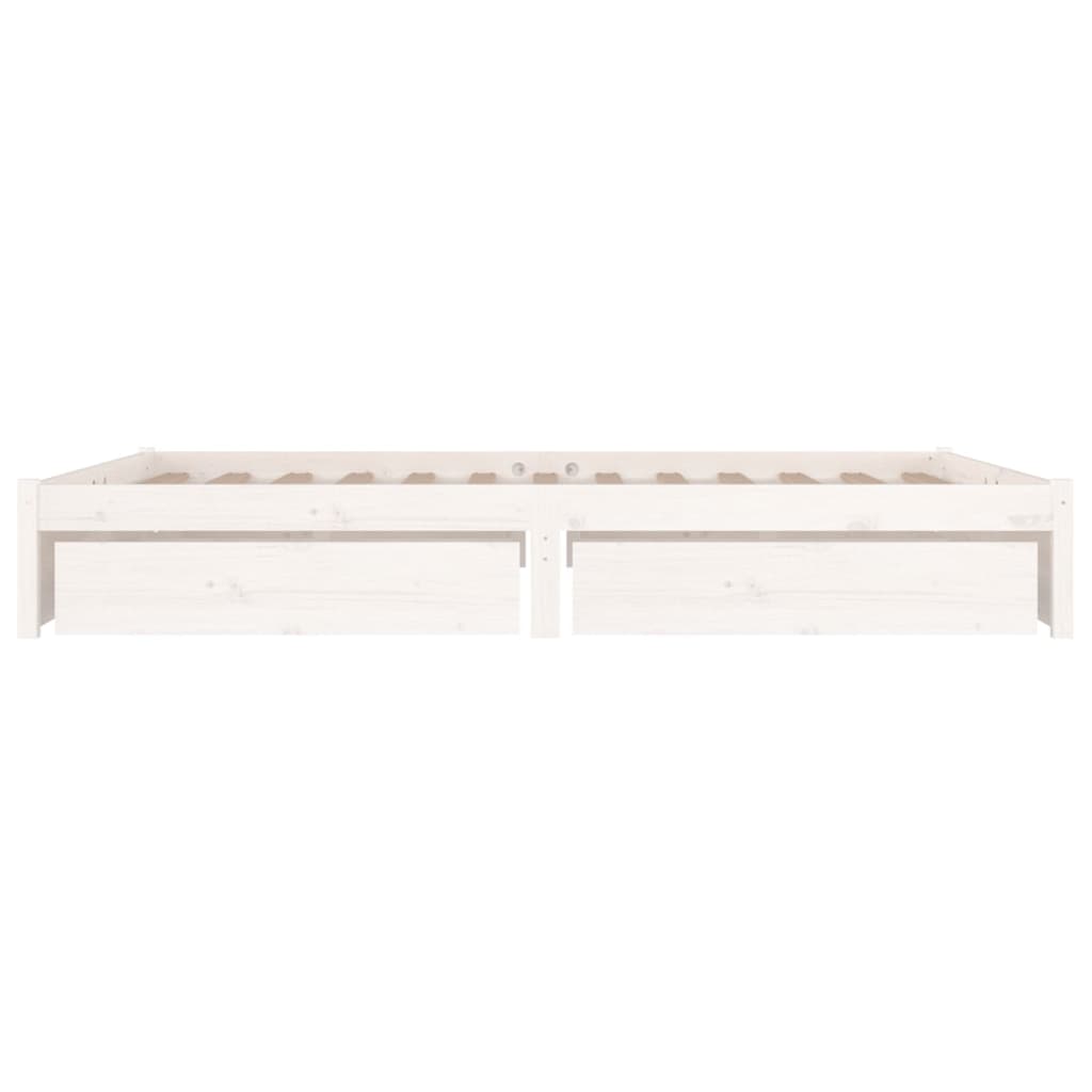 Bed Frame with Drawers White 180x200 cm 6FT King Size