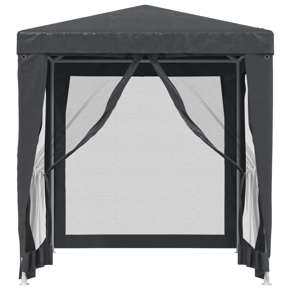 NNEVL Party Tent with 4 Mesh Sidewalls Anthracite 2x2 m HDPE