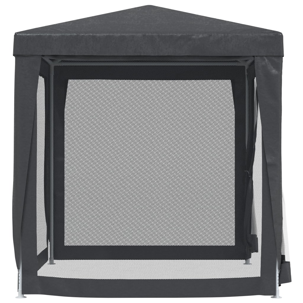 NNEVL Party Tent with 4 Mesh Sidewalls Anthracite 2x2 m HDPE