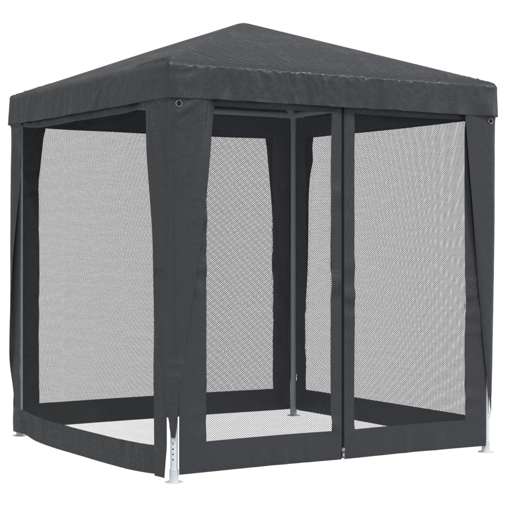 NNEVL Party Tent with 4 Mesh Sidewalls Anthracite 2x2 m HDPE