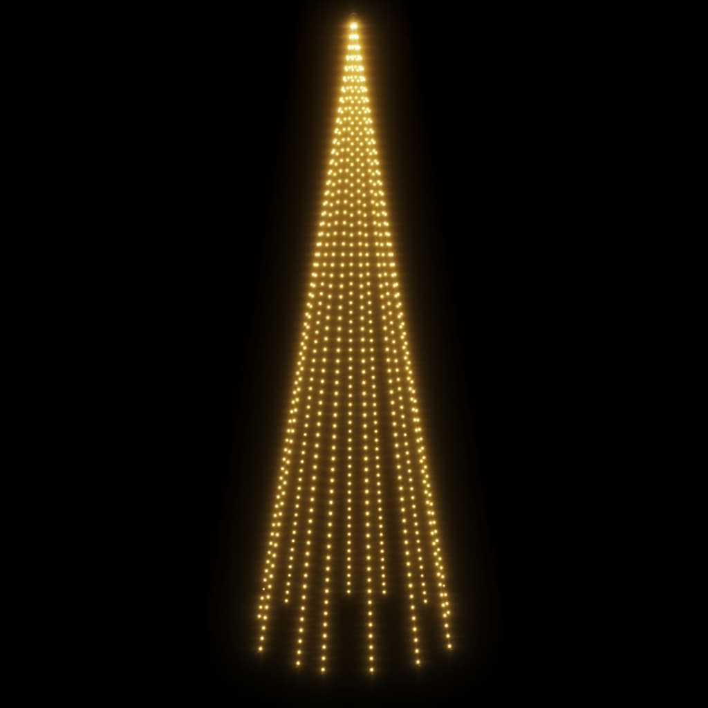 NNEVL Christmas Tree on Flagpole Warm White 732 LEDs 500 cm
