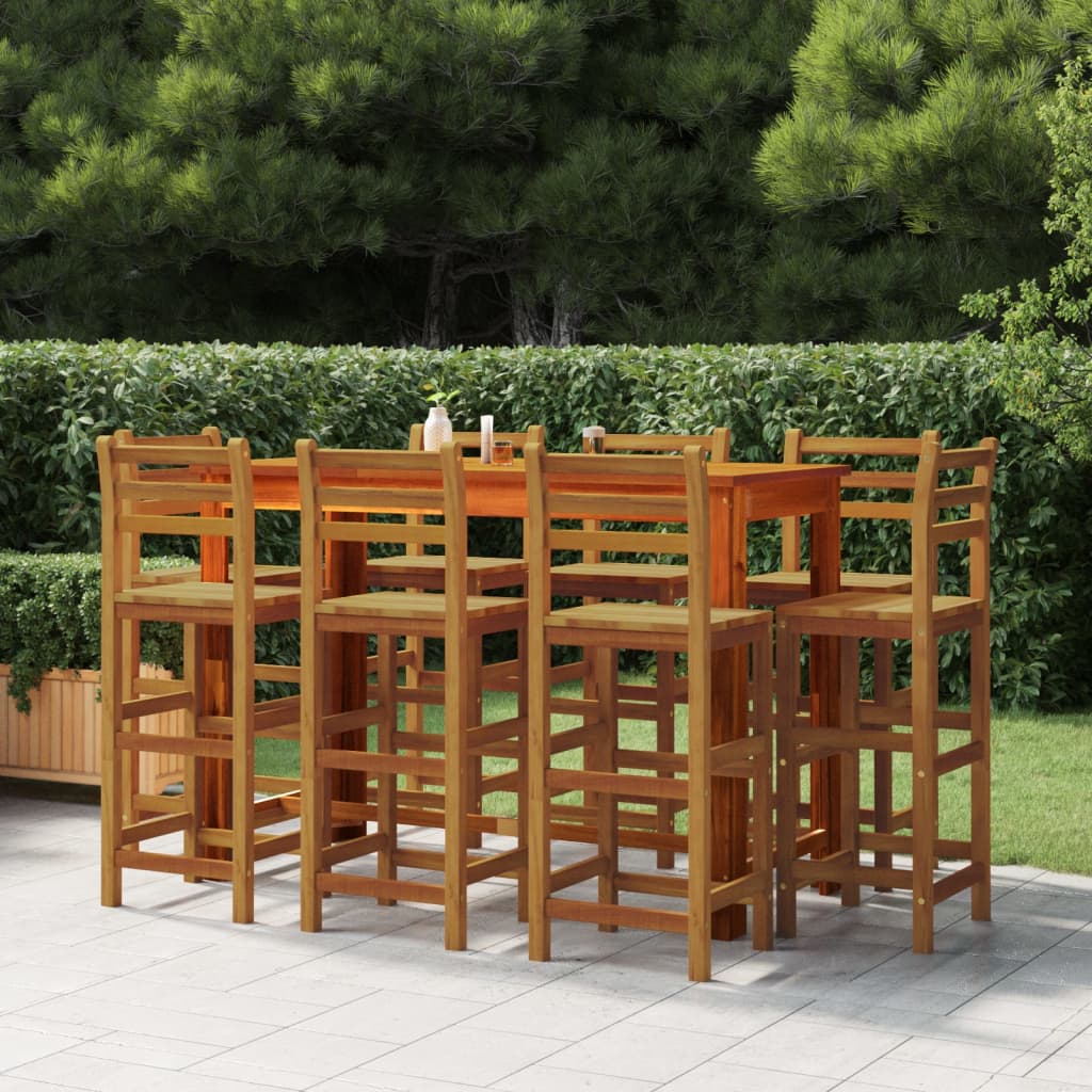 Bar Stools 8 pcs Solid Wood Acacia - image 5