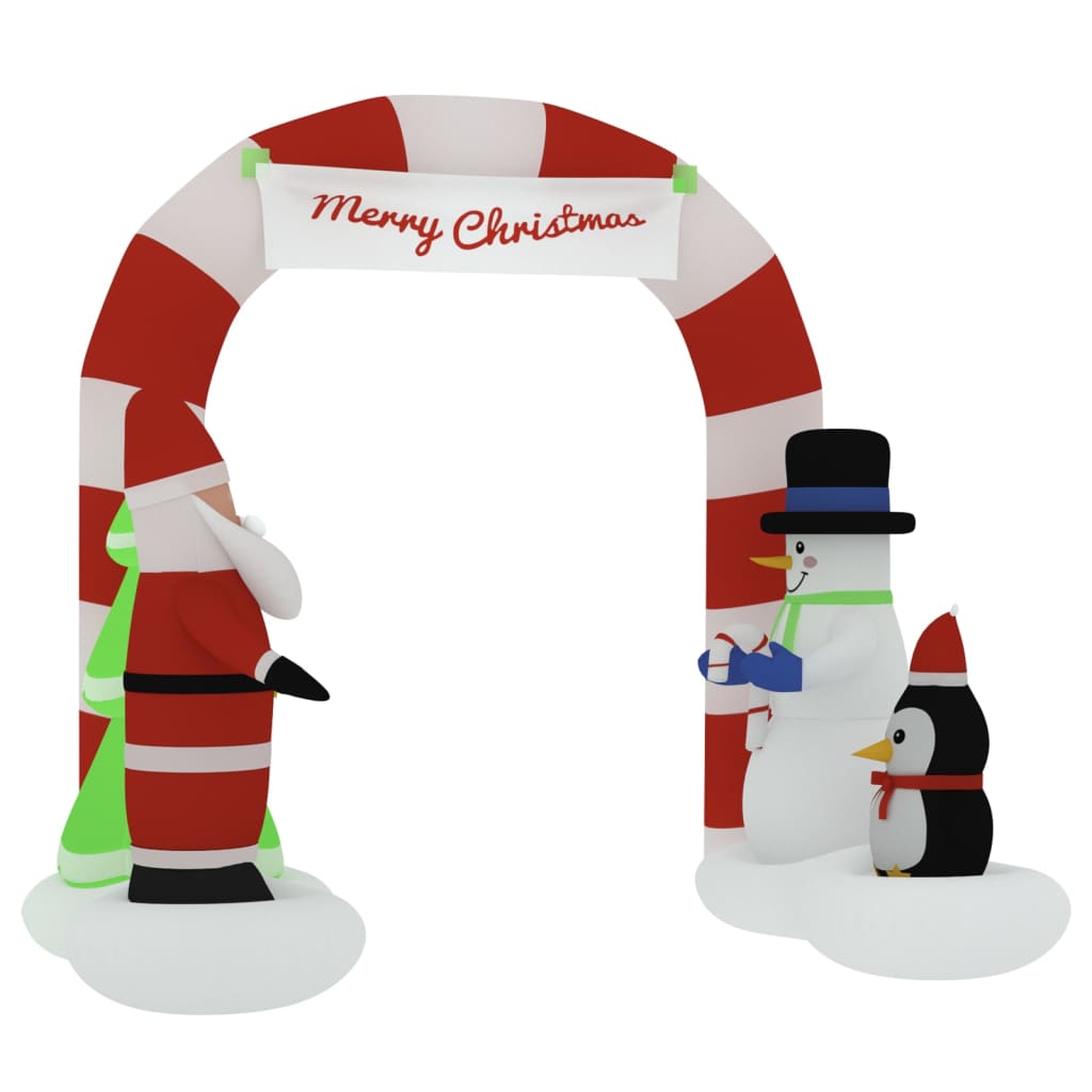 NNEVL Christmas Inflatable Santa & Snowman Arch Gate LED 260 cm