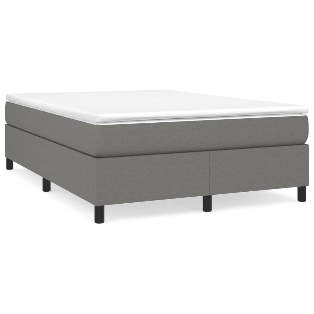 Bed Frame Dark Grey 137x187 cm Double Size Fabric - image 3