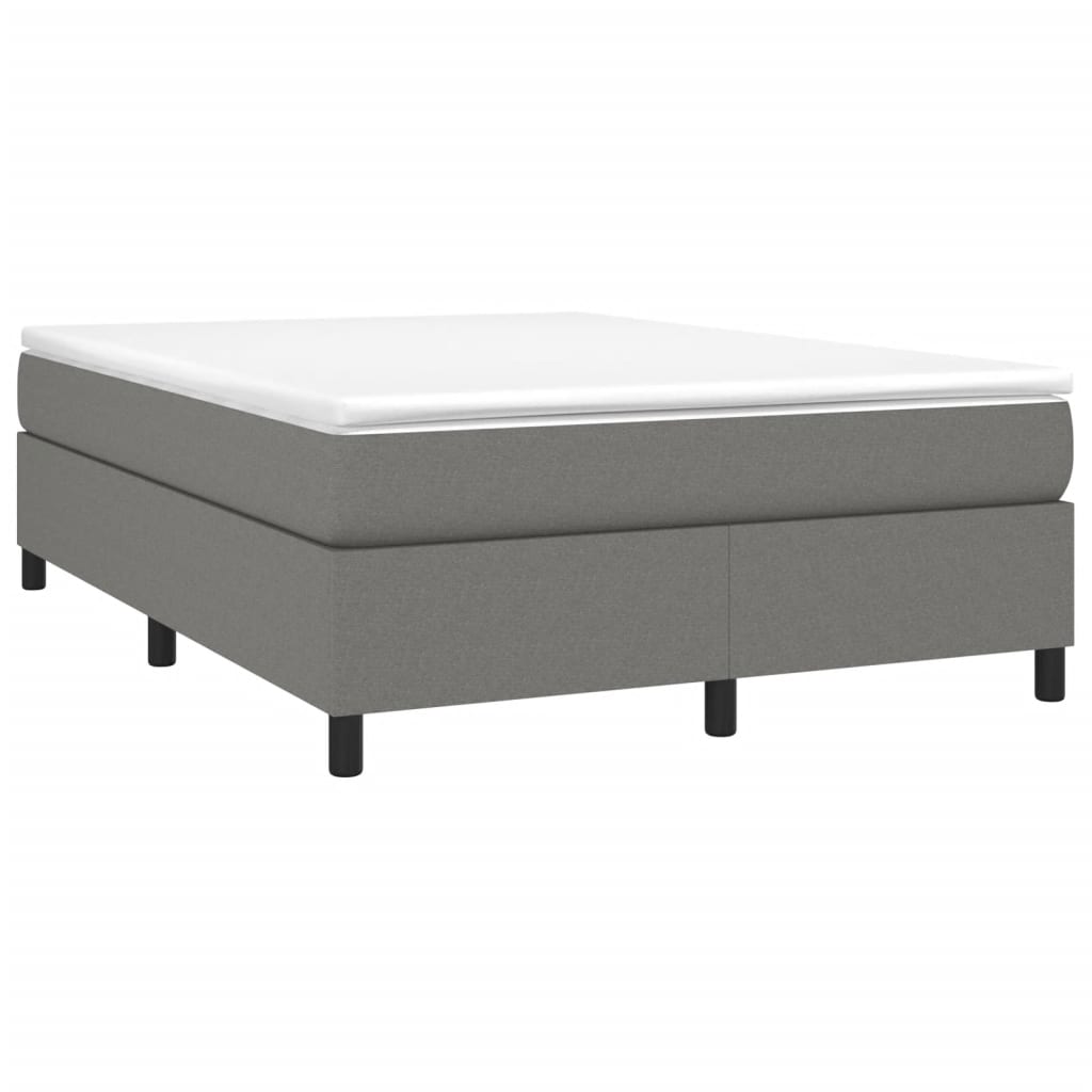 Bed Frame Dark Grey 137x187 cm Double Size Fabric - image 4