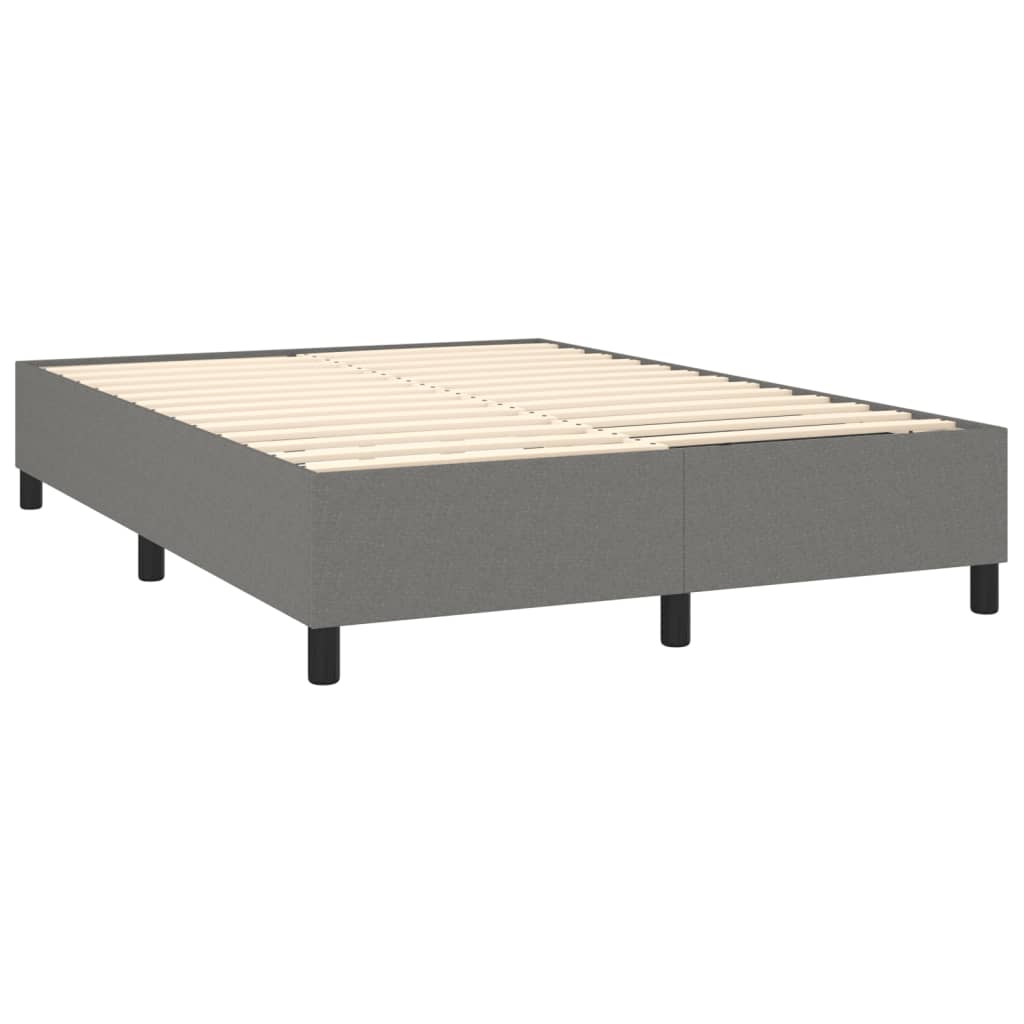 Bed Frame Dark Grey 137x187 cm Double Size Fabric - image 5