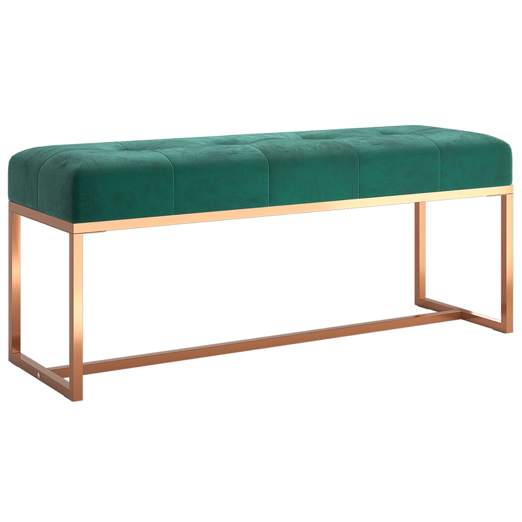 Bench Dark Green 110x36x45 cm Velvet - image 3
