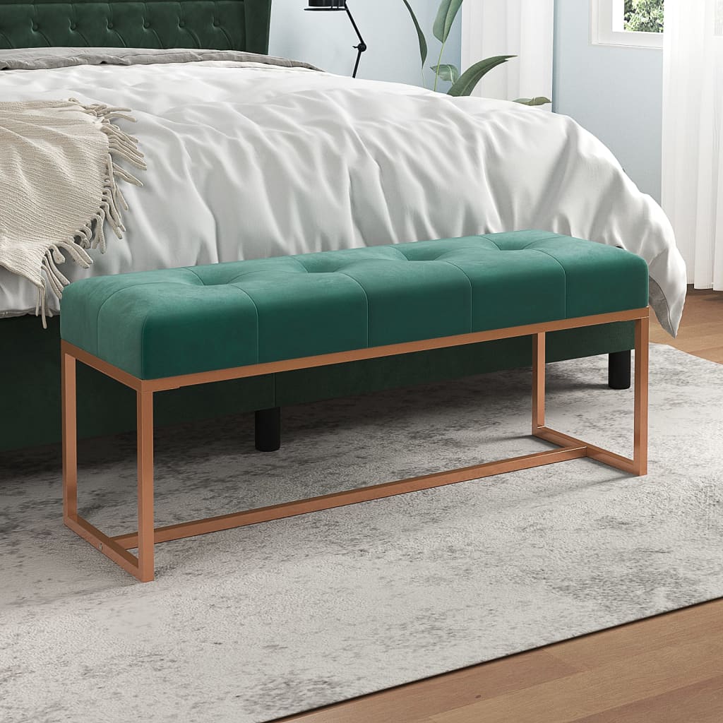 Bench Dark Green 110x36x45 cm Velvet - image 2