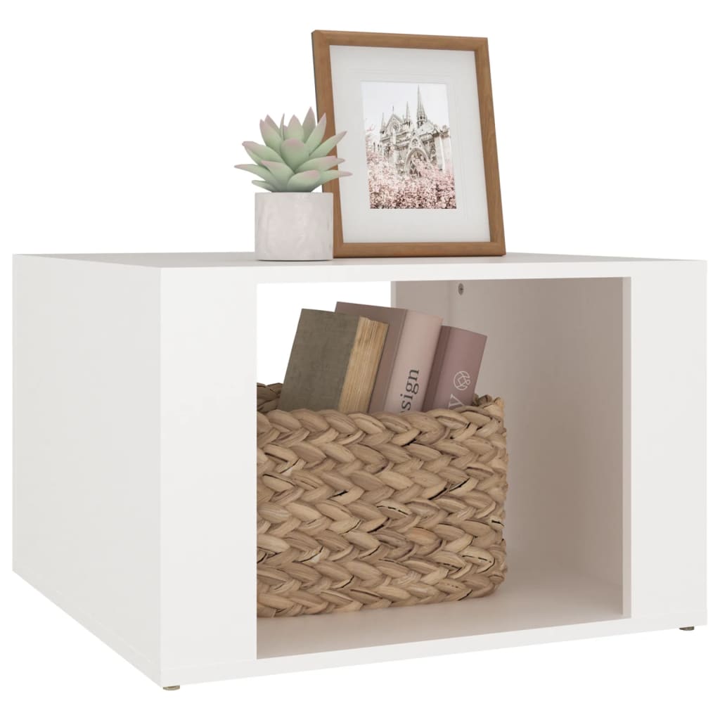 NNEVL Bedside Table White 57x55x36 cm Engineered Wood