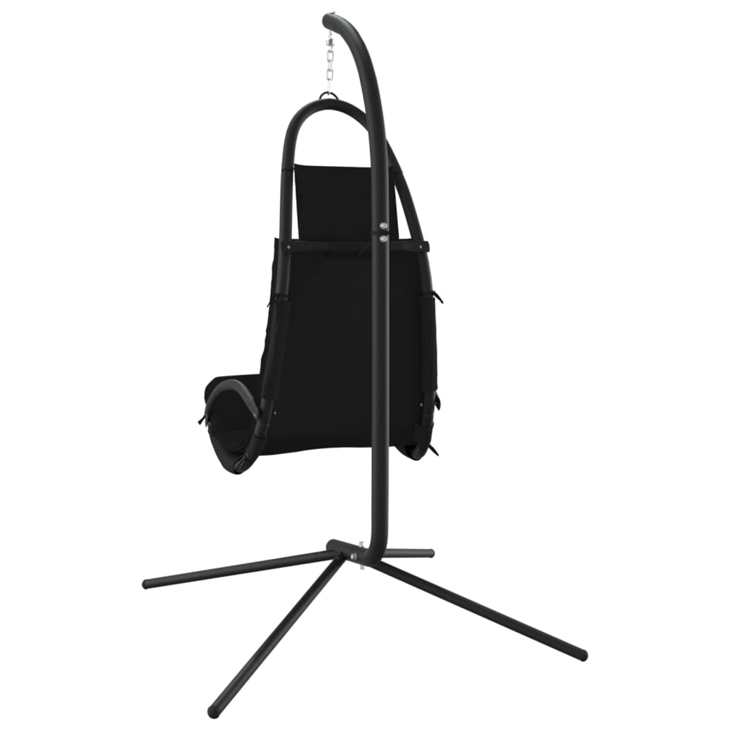 NNEVL Garden Swing Chair with Cushion Black Oxford Fabric and Steel
