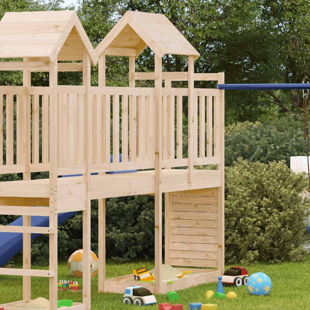 NNEVL Play Tower with Rockwall 53x110.5x214 cm Solid Wood Pine