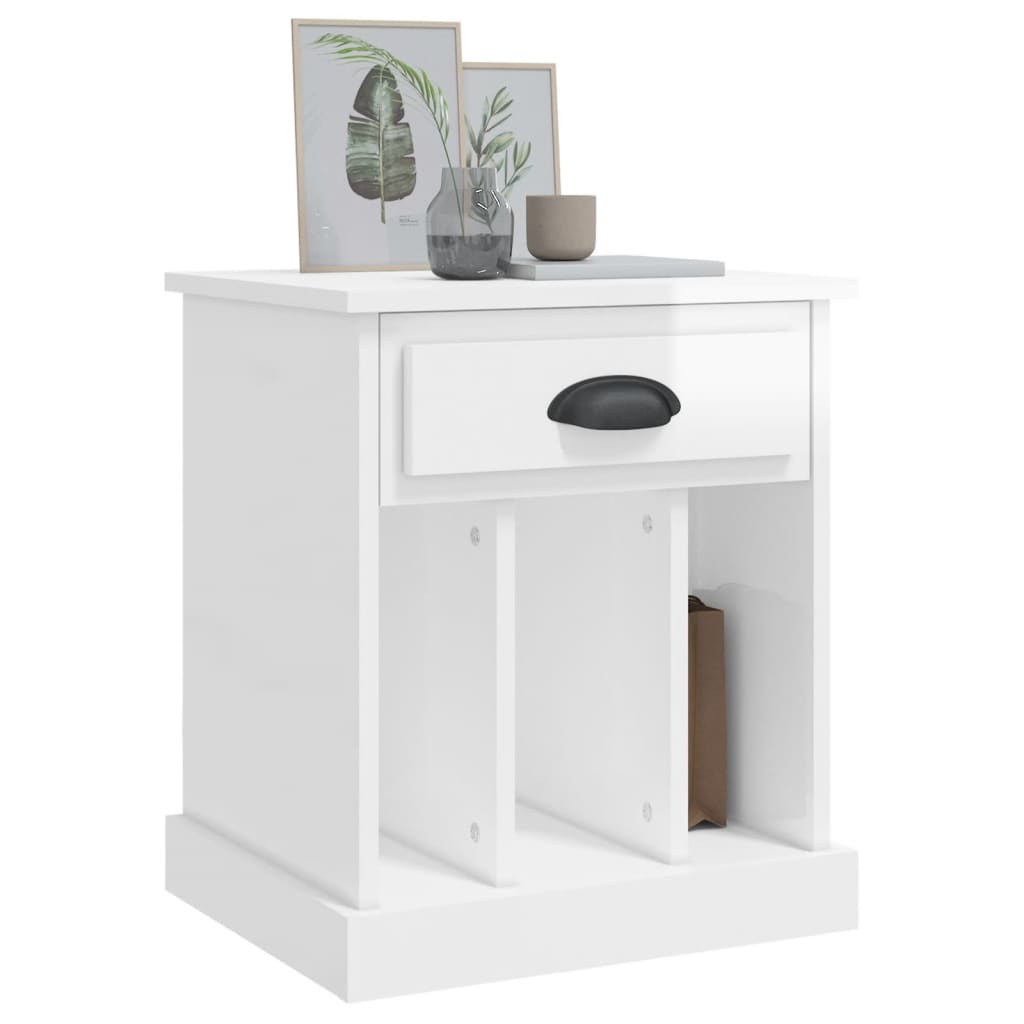 Bedside Cabinet High Gloss White 43x36x50 cm - image 3