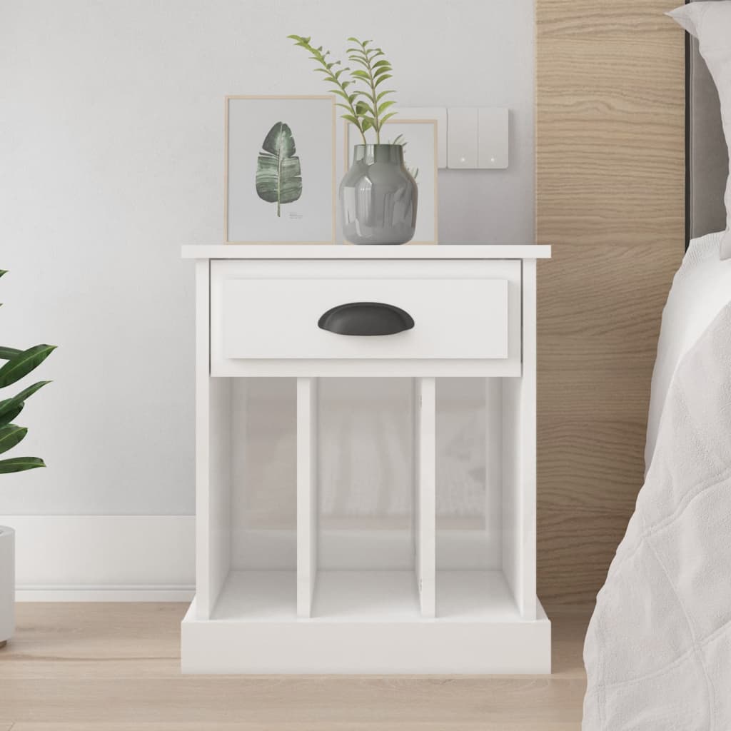 Bedside Cabinet High Gloss White 43x36x50 cm - image 5