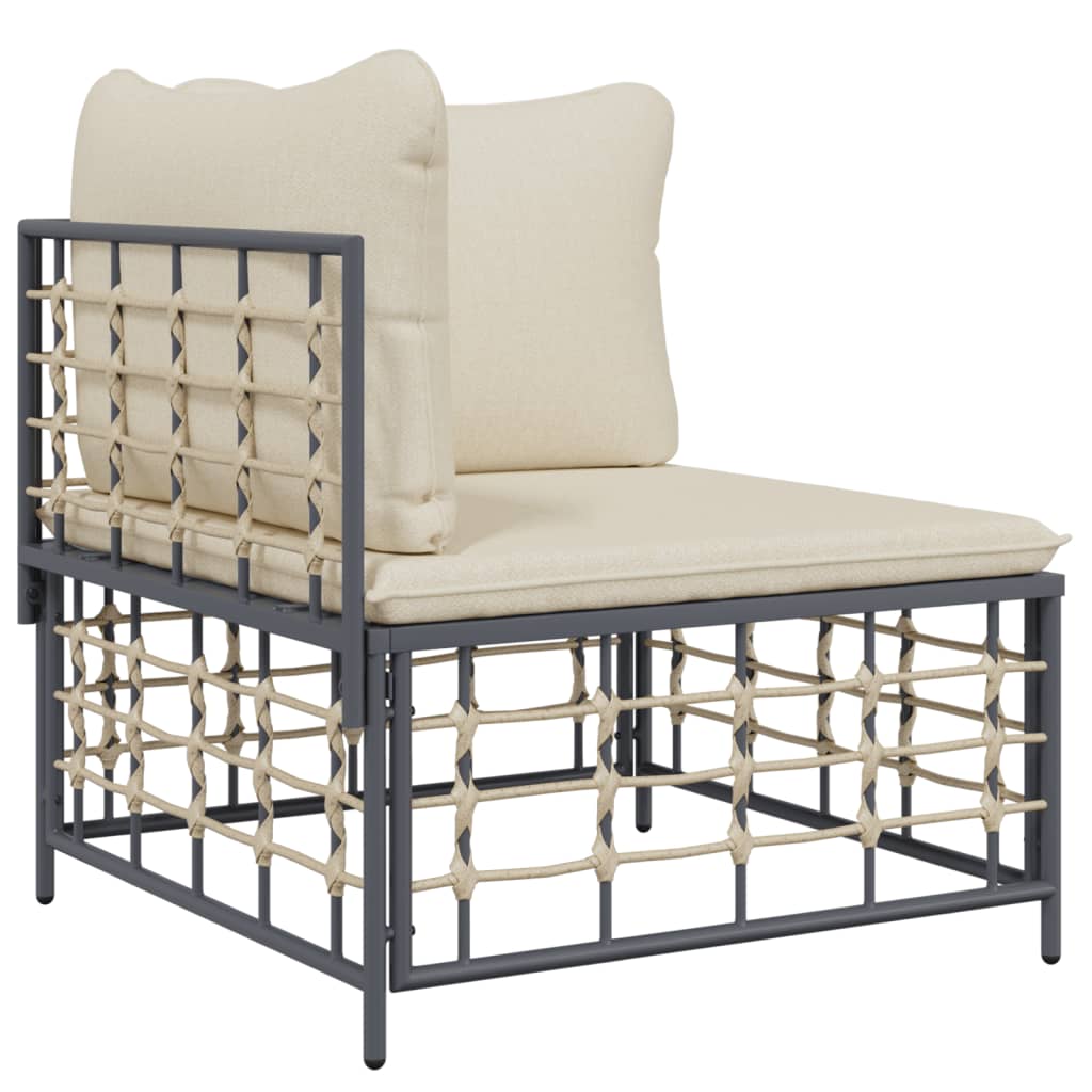 Sectional Corner Sofas with Cushions 2 pcs Poly Rattan - image 4