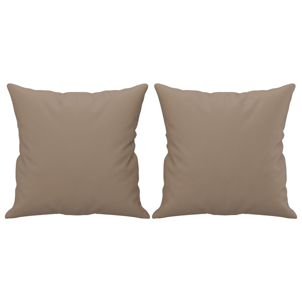 3-Seater Sofa with Throw Pillows Cappuccino 180 cm Faux Leather - image 4