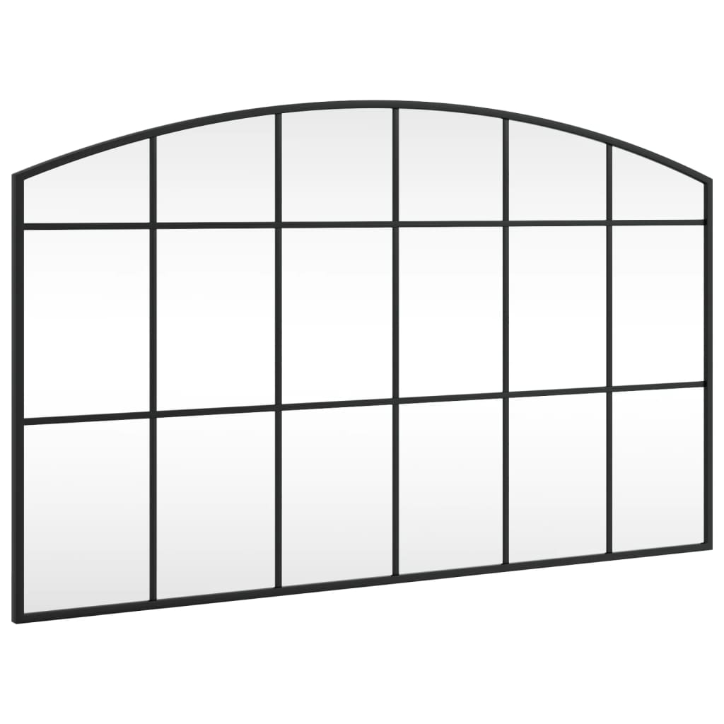 NNEVL Wall Mirror Black 100x60 cm Arch Iron
